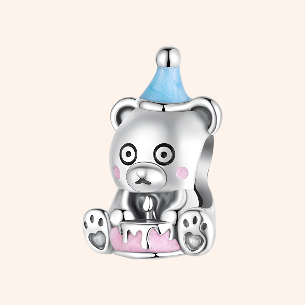 Charm Osito Cumpleañero Plata S925 - Charmsymore