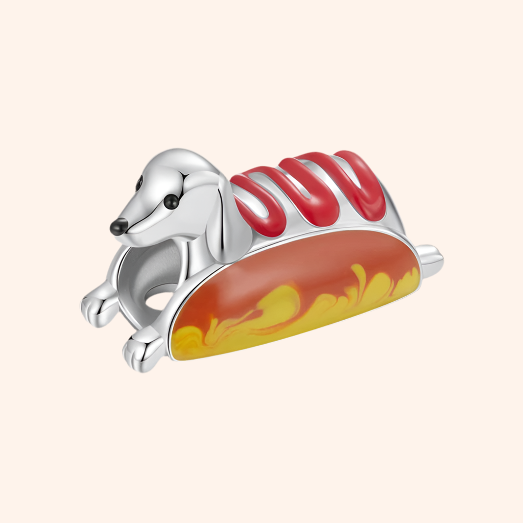 Charm Perrito Hot Dog Plata S925 - Charmsymore