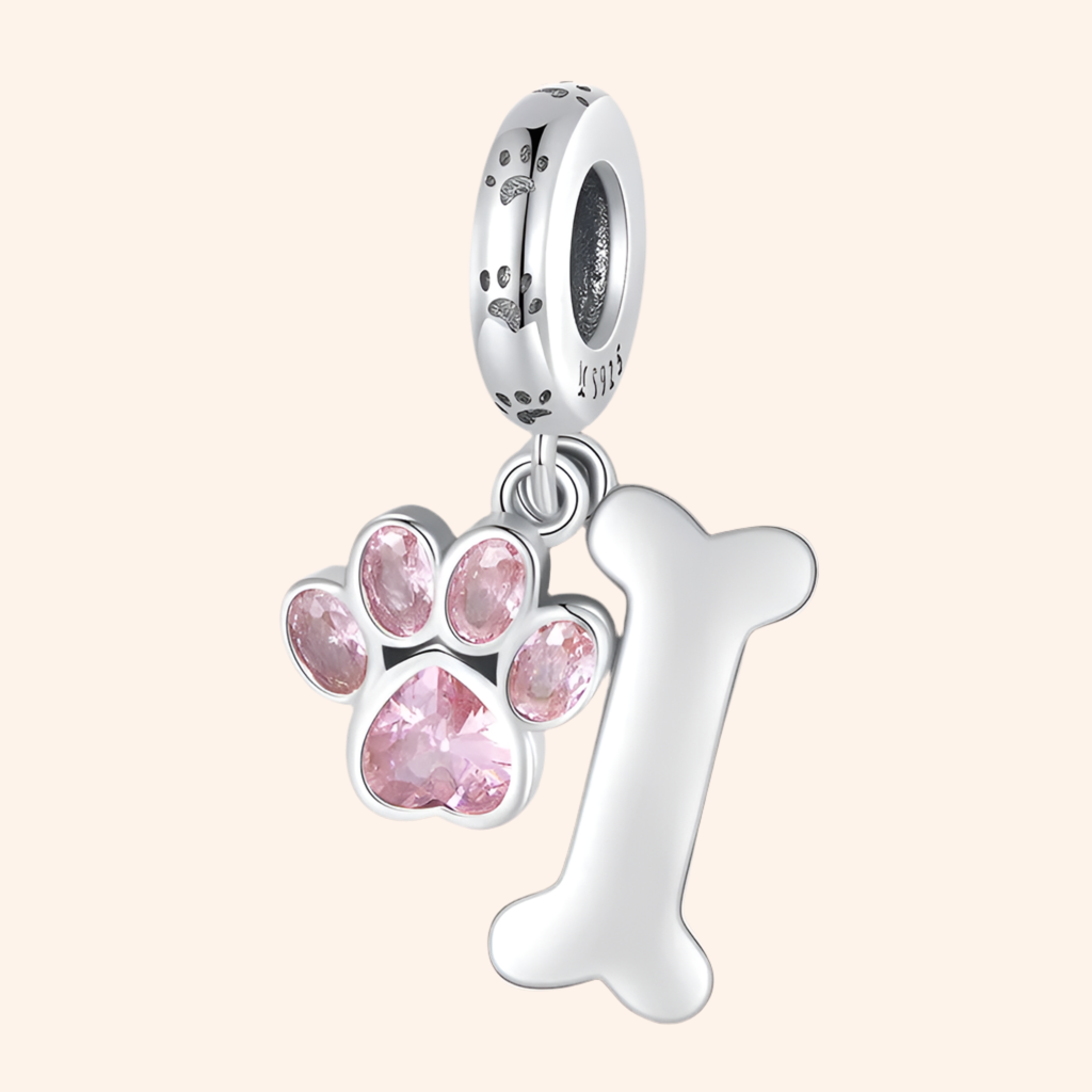 Charm Huellita Rosa Plata S925 - Charmsymore