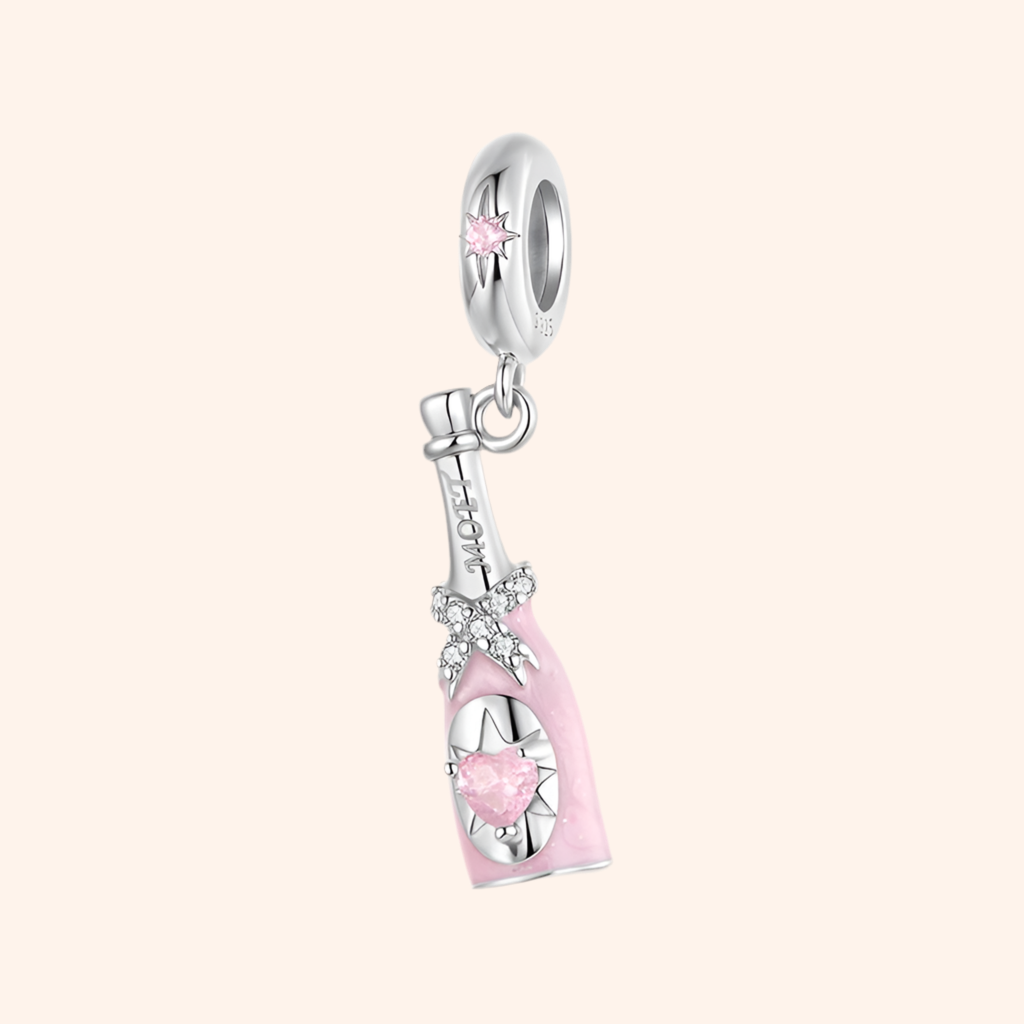 Charm Botella Moet Plata S925 - Charmsymore
