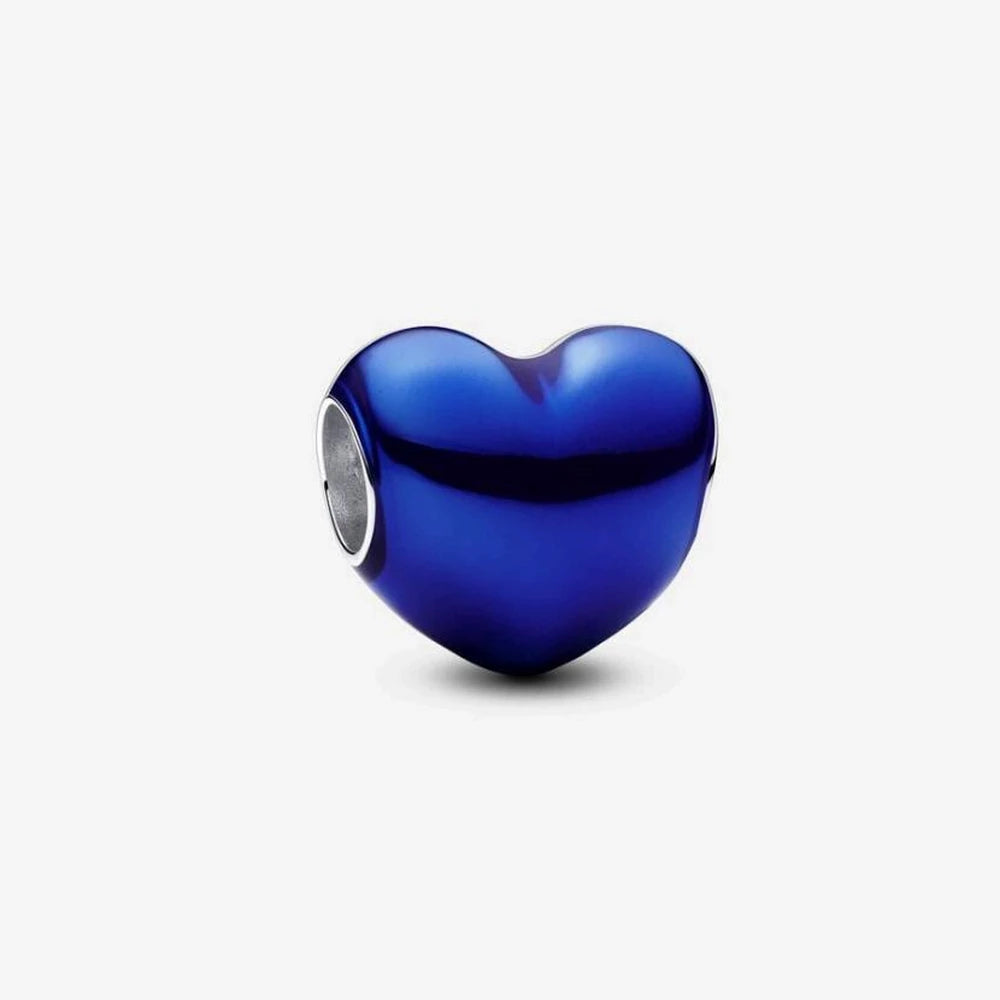 Charm Corazón Azul Brillante Plata S925