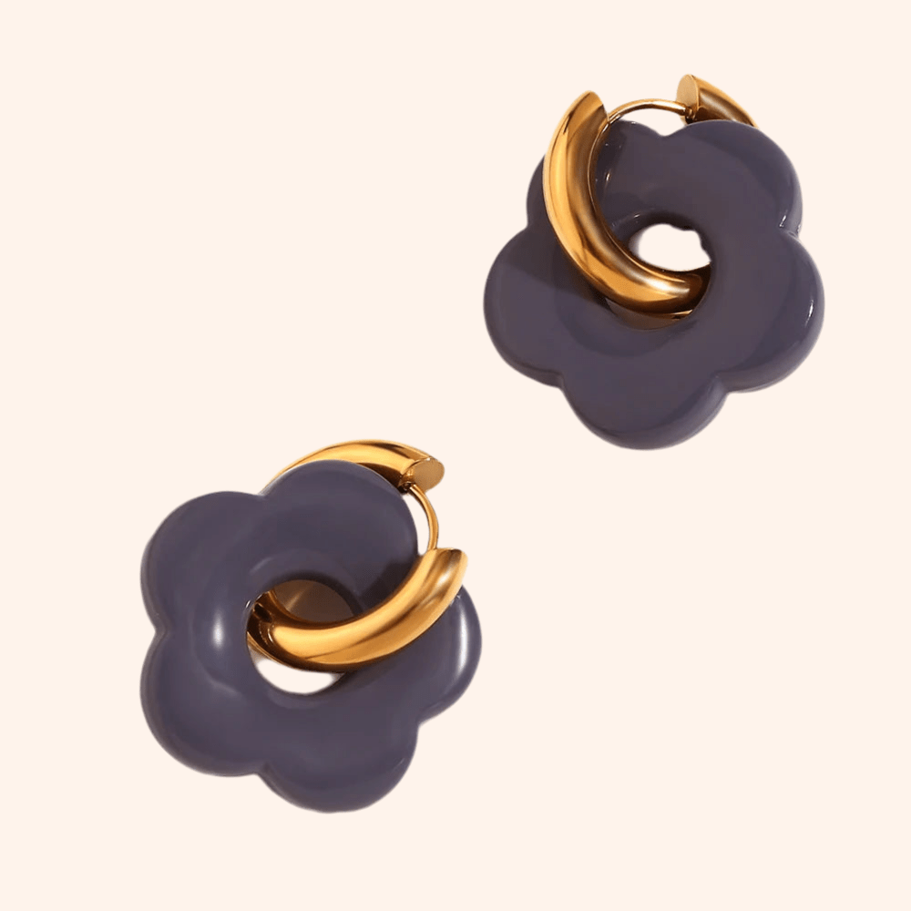 Aretes Flores Gris - Charmsymore