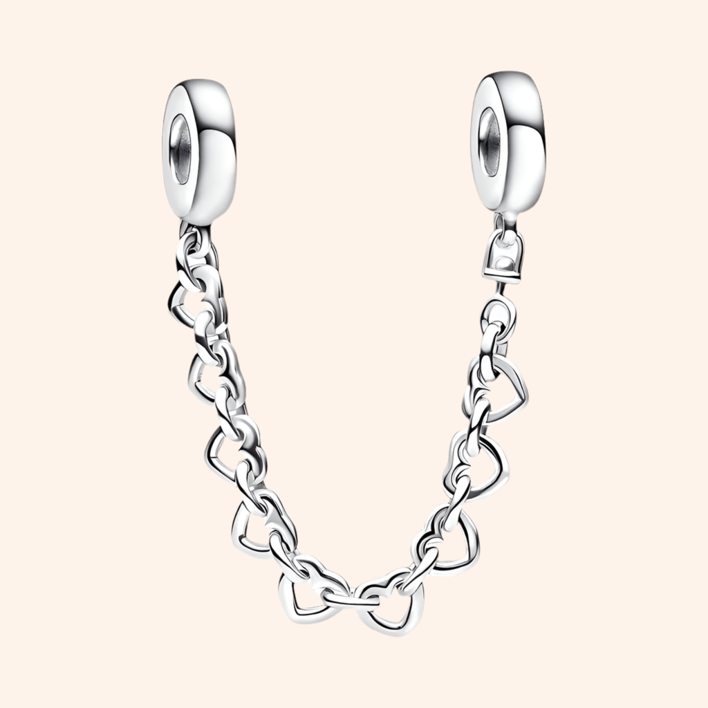 Cadena de Seguridad Corazones S925 - Charmsymore