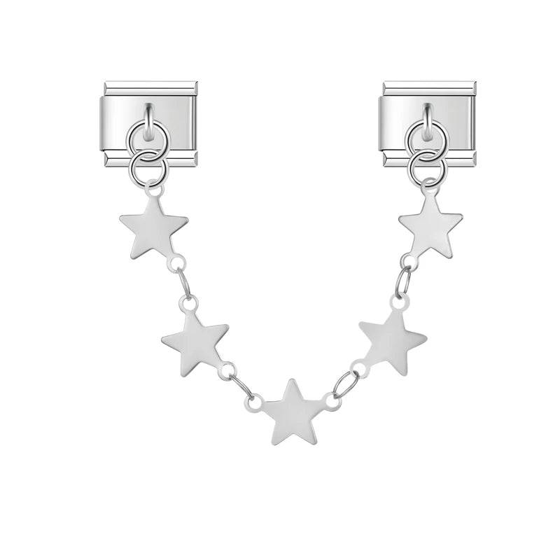 Cadena Italiana Estrellas Acero Inoxidable - Charmsymore