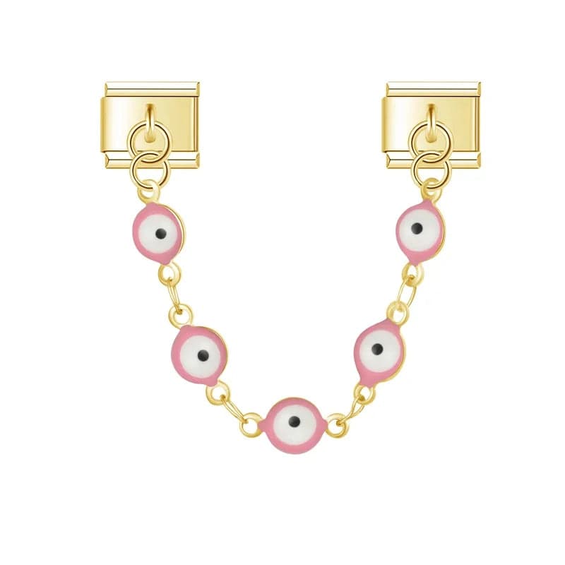 Cadena Italiana Ojos Turcos Acero Inoxidable - Charmsymore