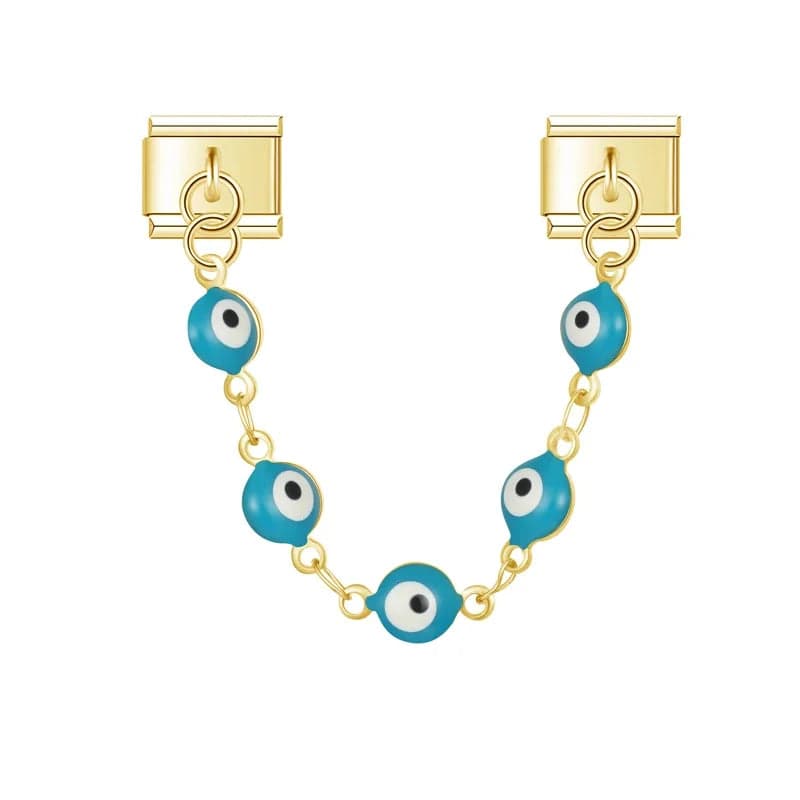 Cadena Italiana Ojos Turcos Acero Inoxidable - Charmsymore