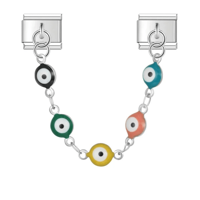 Cadena Italiana Ojos Turcos Acero Inoxidable - Charmsymore