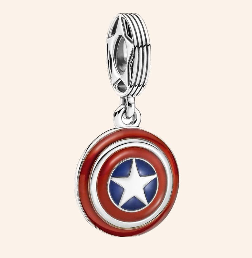 Capitán America Charm Plata S925 ENTREGA INMEDIATA - Charmsymore