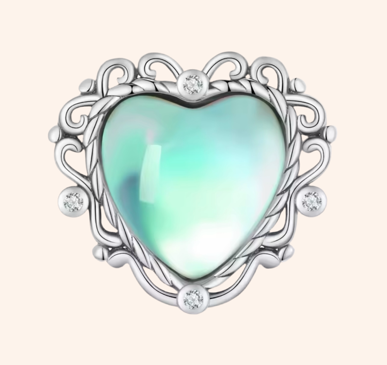 Charm Corazón Espejo Plata 925 - Charmsymore