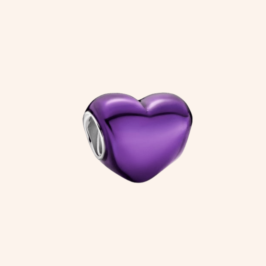 Charm Corazón Morado Plata S925 - Charmsymore