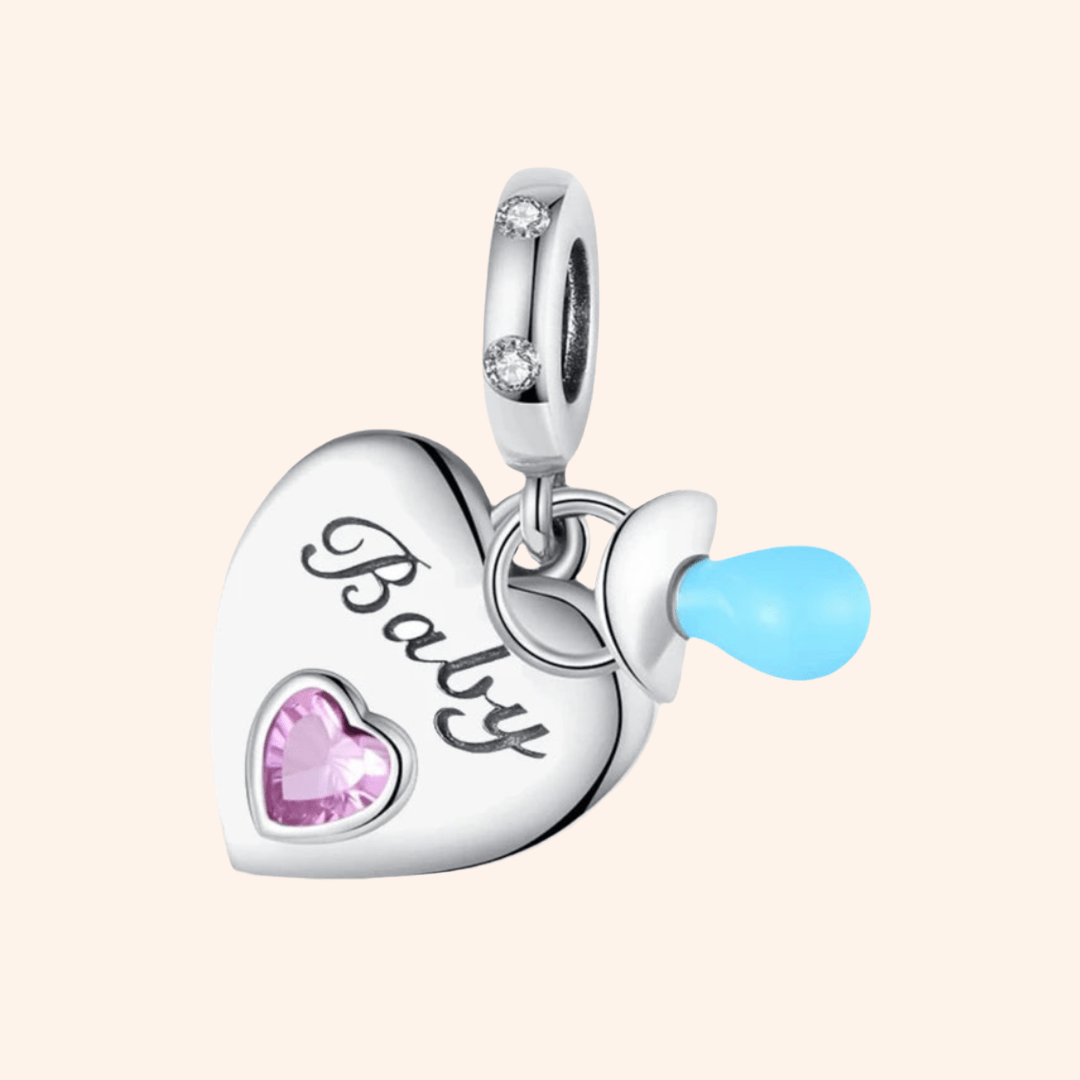 Charm Corazón y Chupón S925 - Charmsymore