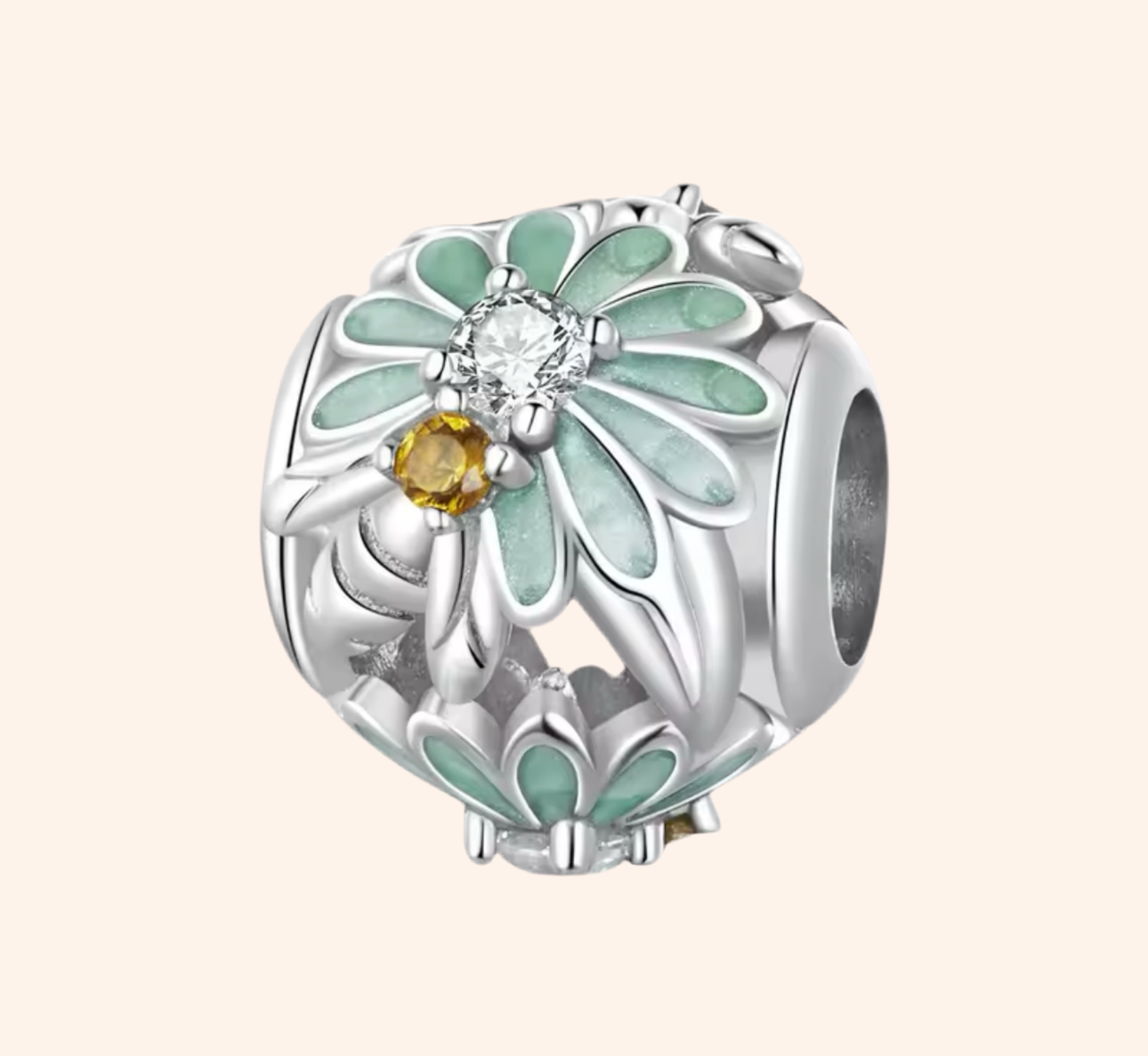 Charm Flores Abeja Plata 925 - Charmsymore
