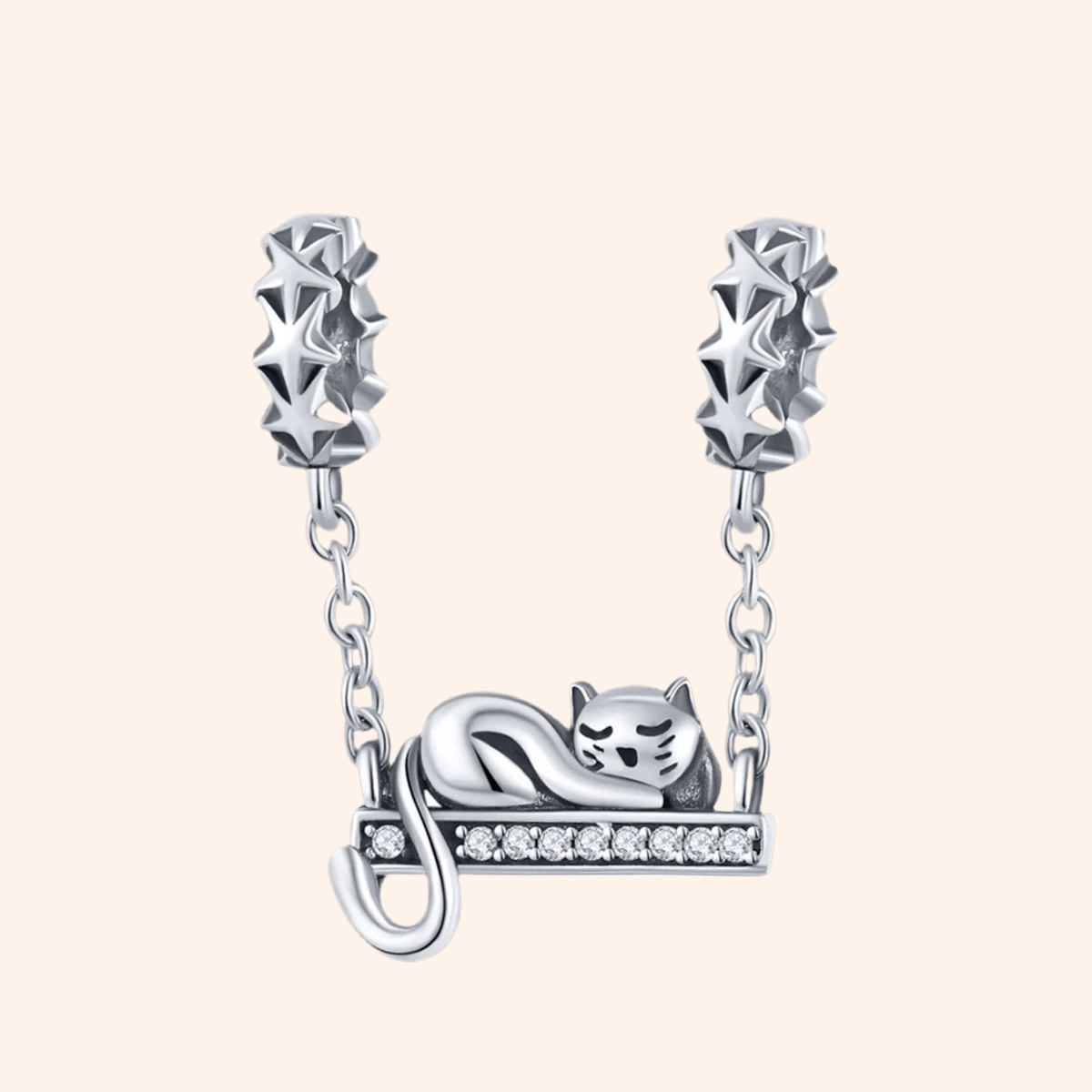 Charm Gato Plata S925 - Charmsymore