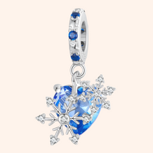 Charm Corazón Azul Nieve Plata S925