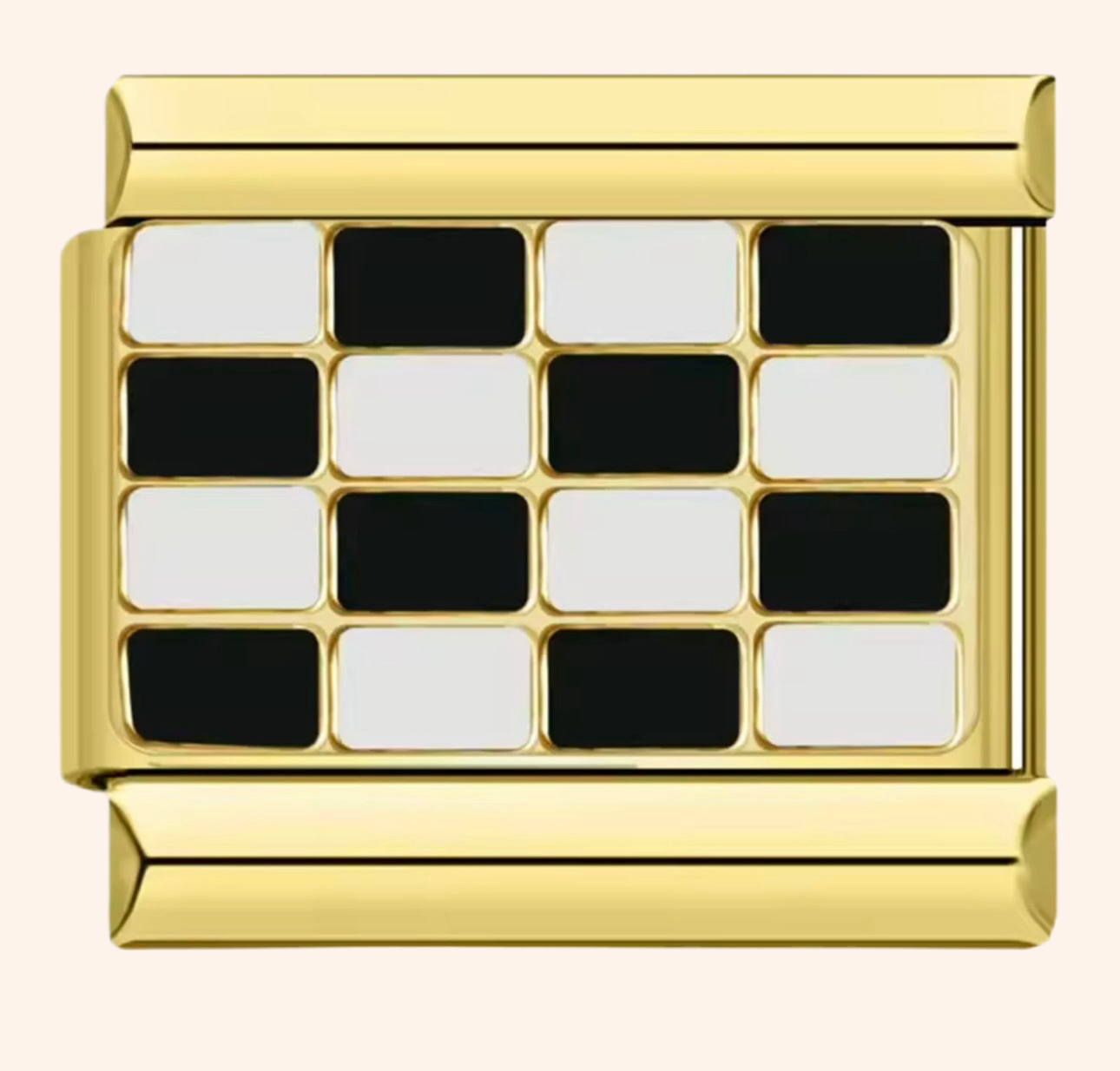 Italian Charm Black & White Dorado 𝗘𝗡𝗧𝗥𝗘𝗚𝗔 𝗜𝗡𝗠𝗘𝗗𝗜𝗔𝗧𝗔 - Charmsymore