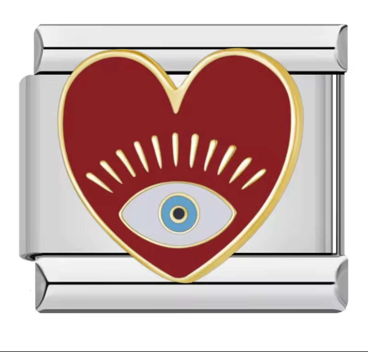 Italian Charm Corazón Ojo Rojo 𝗘𝗡𝗧𝗥𝗘𝗚𝗔 𝗜𝗡𝗠𝗘𝗗𝗜𝗔𝗧𝗔 - Charmsymore