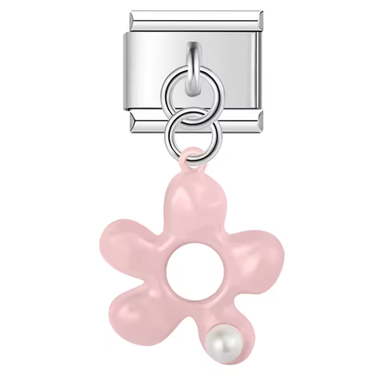 Italian Charm Flor Globo Rosa 𝗘𝗡𝗧𝗥𝗘𝗚𝗔 𝗜𝗡𝗠𝗘𝗗𝗜𝗔𝗧𝗔 - Charmsymore