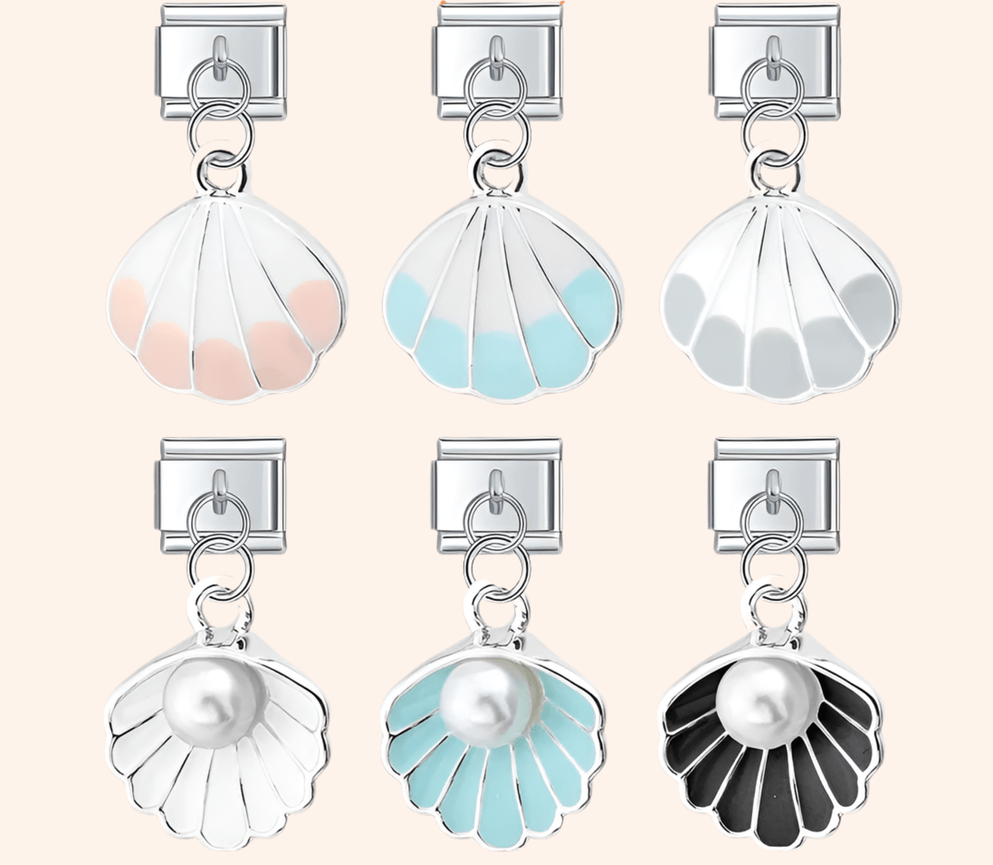Italian Charms Conchas Del Mar Acero Inoxidable - Charmsymore