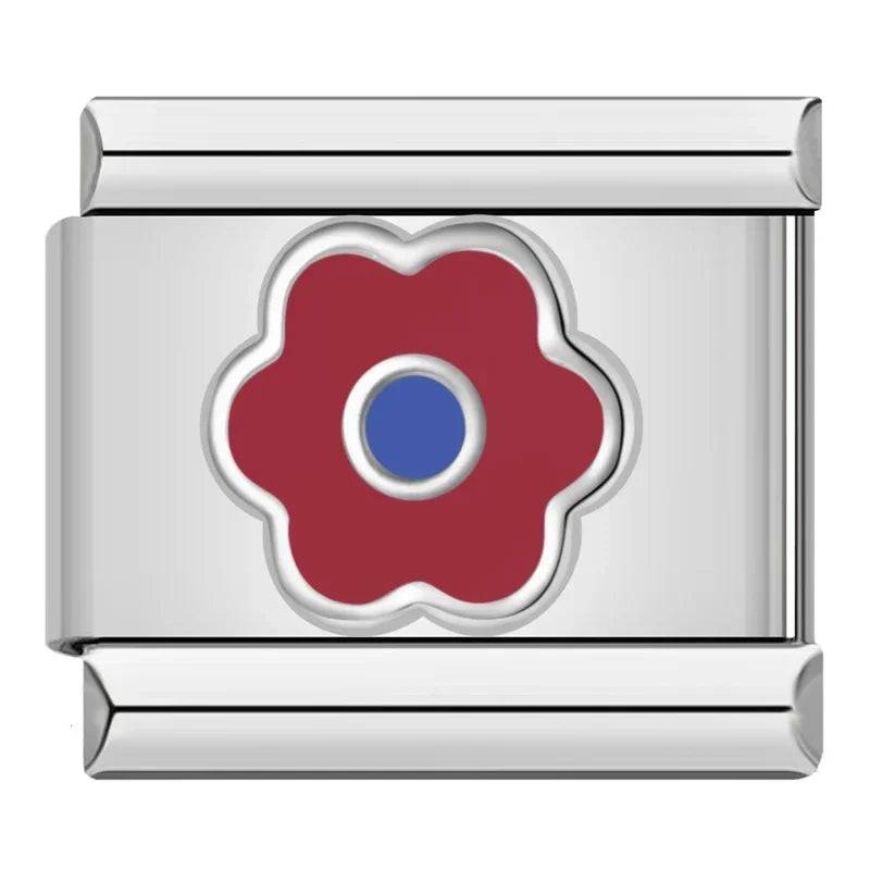 Italian Charms Flores Acero Inoxidable - Charmsymore