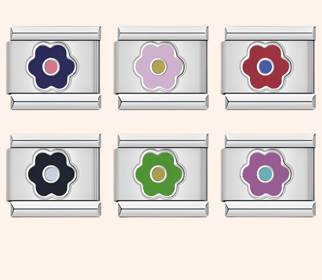 Italian Charms Flores Acero Inoxidable - Charmsymore