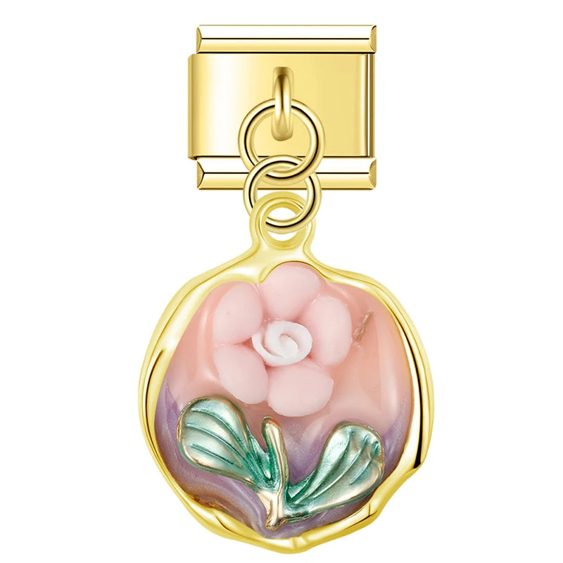 Italian Charms Flores Flores Colgantes - Charmsymore