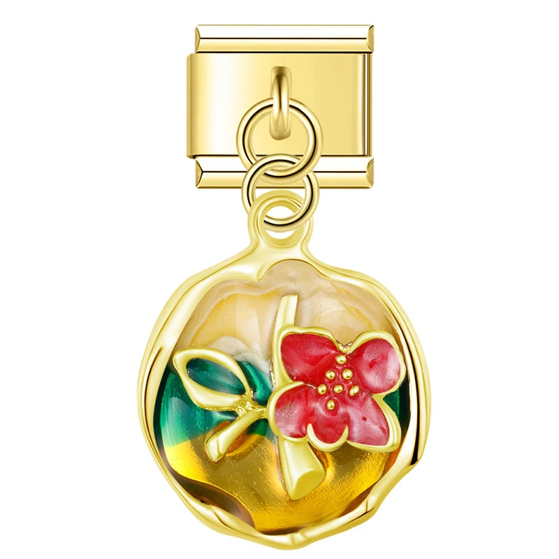 Italian Charms Flores Flores Colgantes - Charmsymore