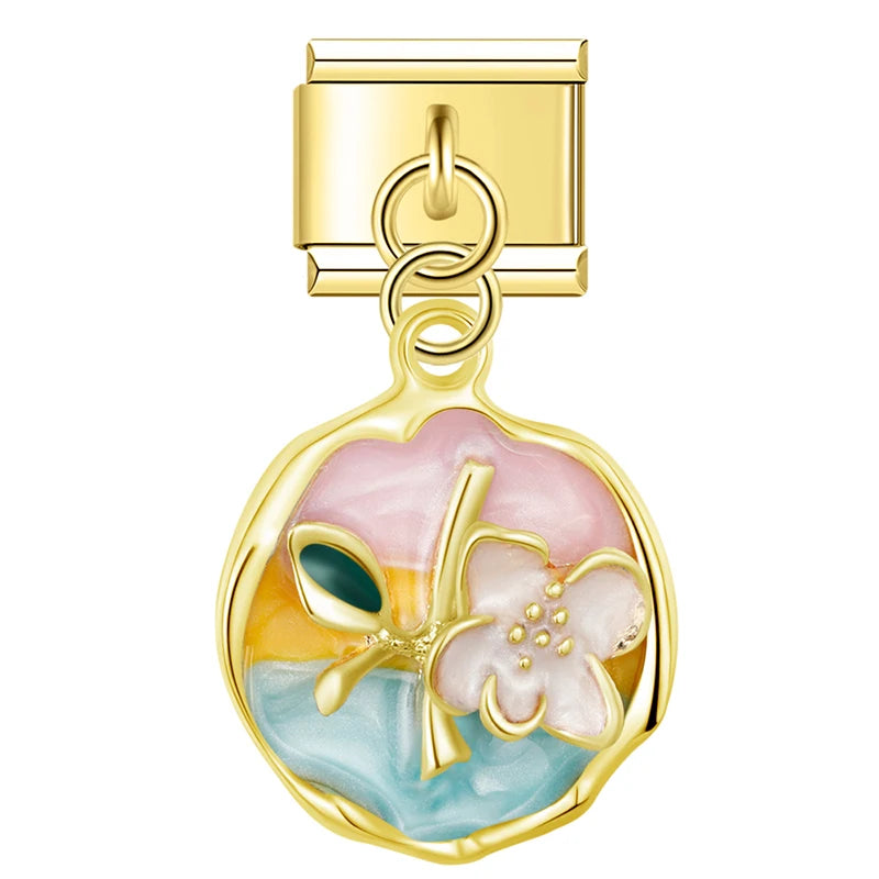 Italian Charms Flores Flores Colgantes - Charmsymore