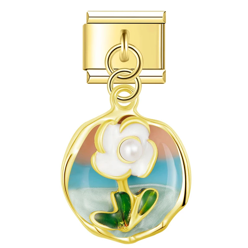 Italian Charms Flores Flores Colgantes - Charmsymore