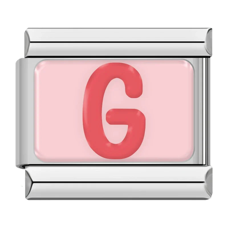 Italian Charms Letras Rosas - Charmsymore