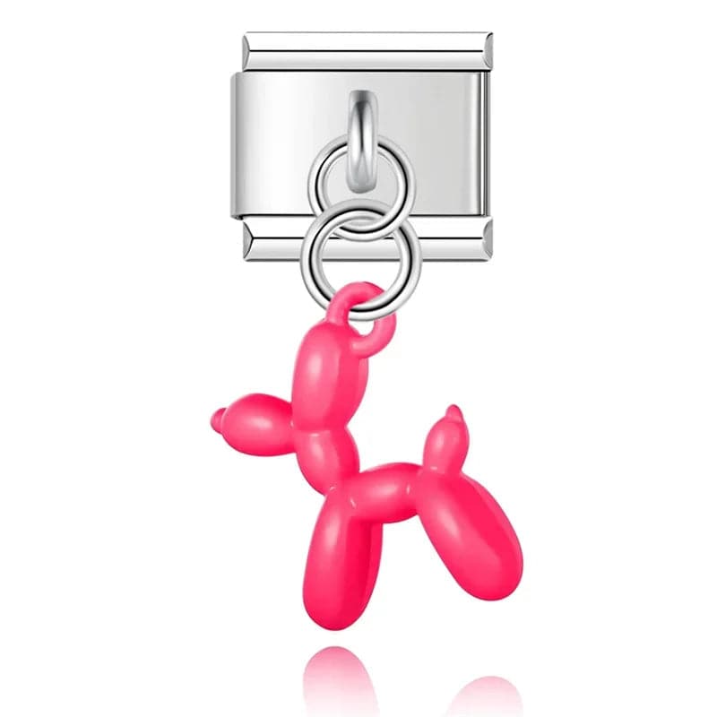 Italian Charms Perritos De Globo Acero Inoxidable - Charmsymore
