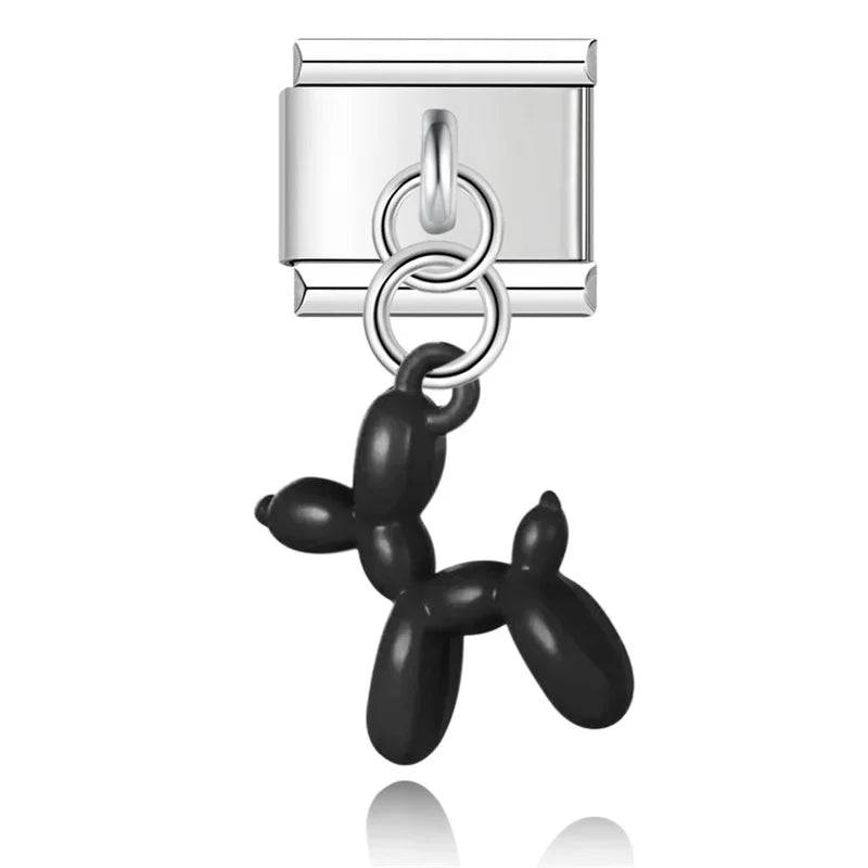 Italian Charms Perritos De Globo Acero Inoxidable - Charmsymore