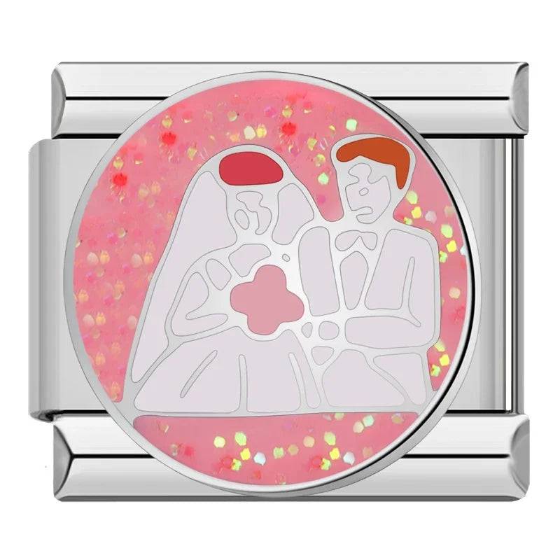 Italian Charms Rosas Acero Inoxidable - Charmsymore