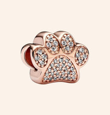Charm Mascota Huellita Rose Gold Plata S925
