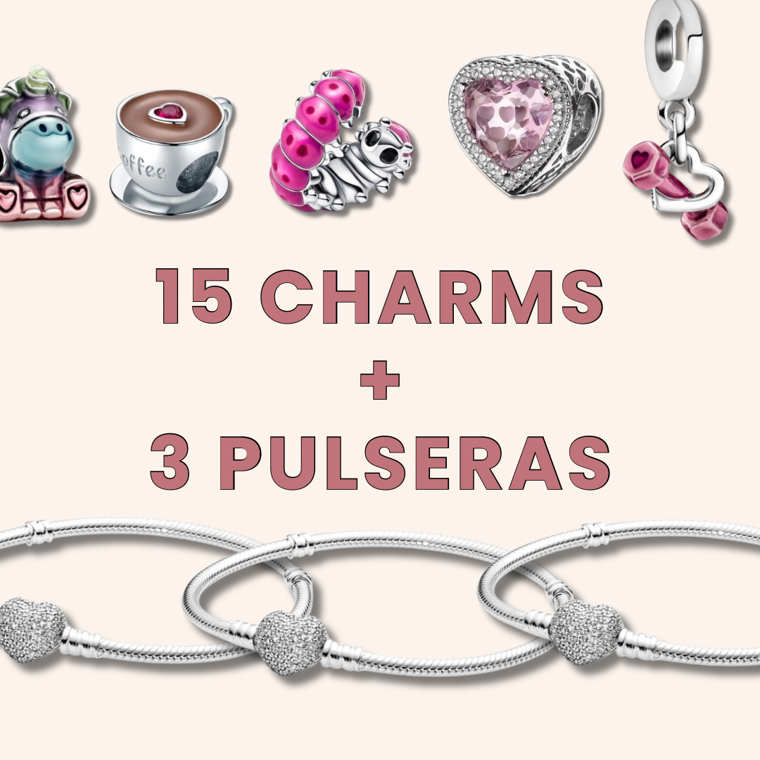 Paquete Charms Plata S925 + Pulseras Plata - Charmsymore