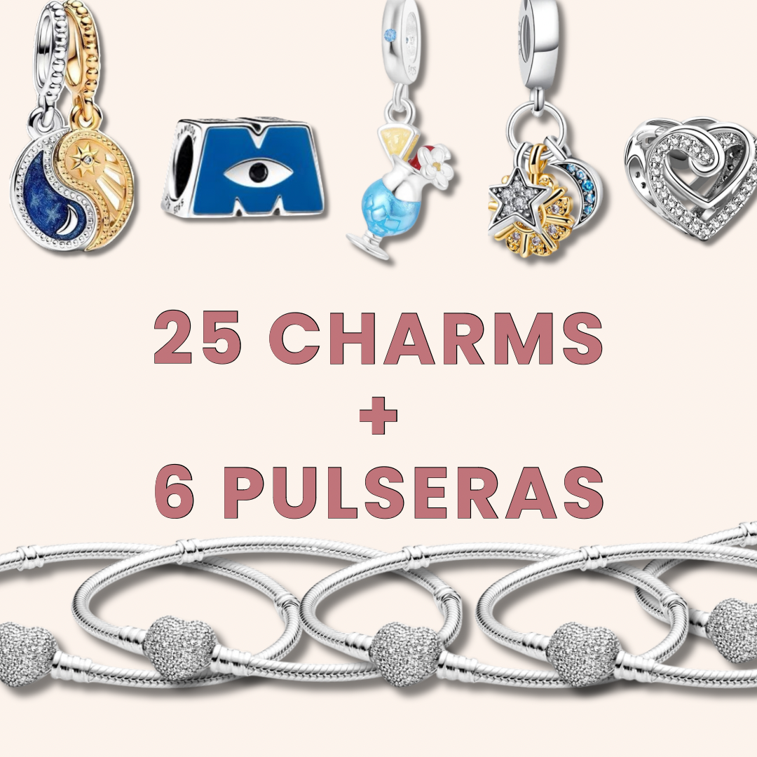 Paquete Charms Plata S925 + Pulseras Plata S925 - Charmsymore