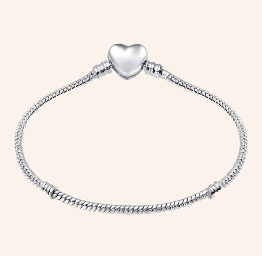 Pulsera De Corazón Plata - Charmsymore