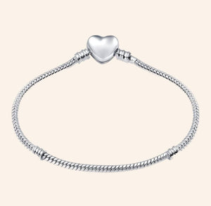 Pulsera de Corazón de Plata S925 para pulsera de charms | Charmsymore