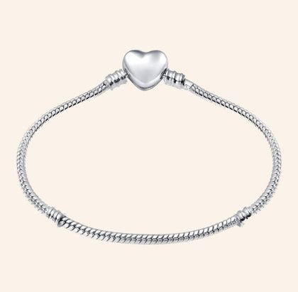 Pulsera de Corazón de Plata S925 para pulsera de charms | Charmsymore
