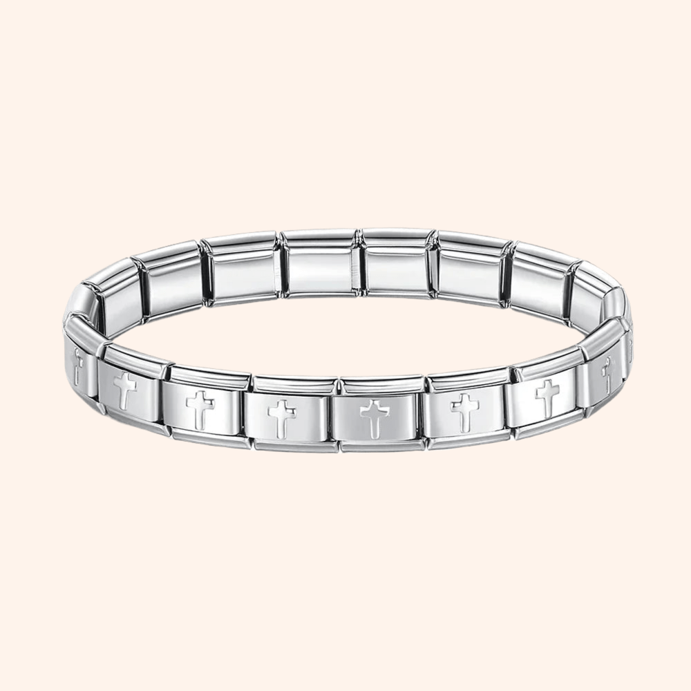 Pulsera Italiana Cruz Acero Inoxidable - Charmsymore