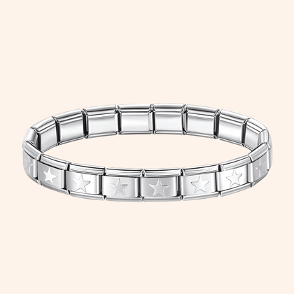 Pulsera Italiana Estrellas Acero Inoxidable - Charmsymore