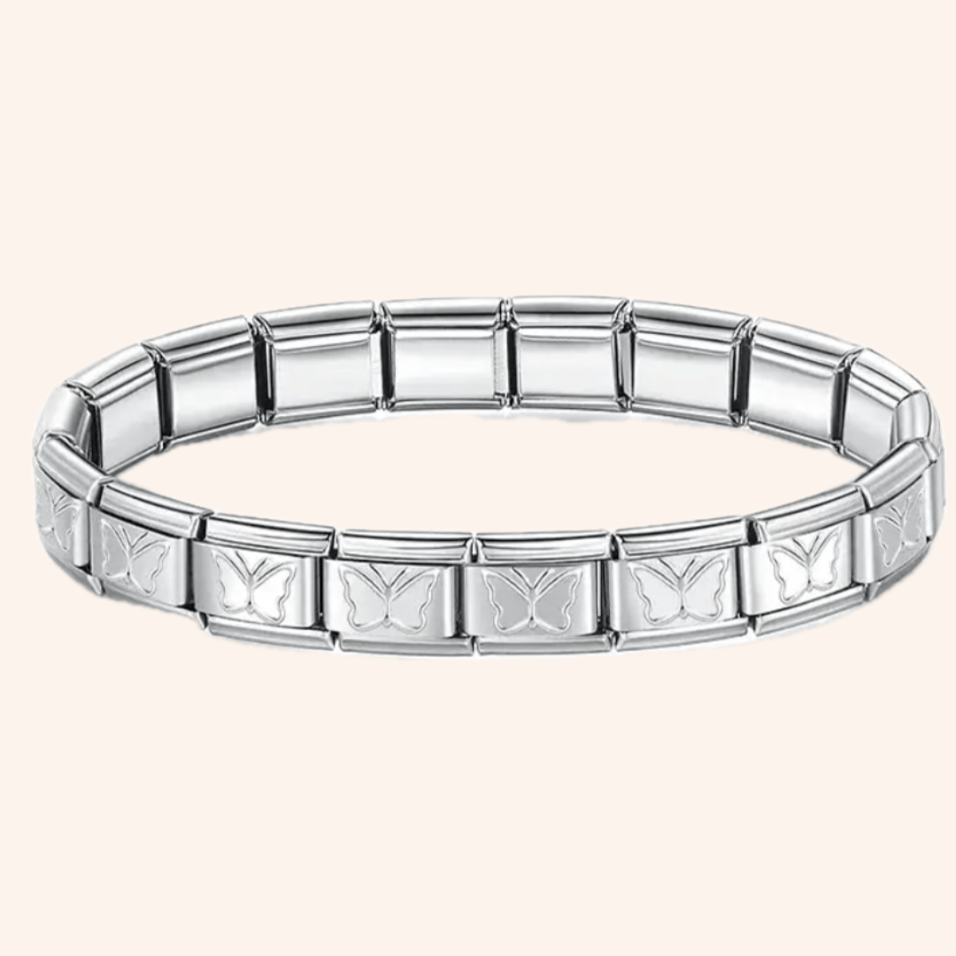 Pulsera Italiana Mariposa Acero Inoxidable - Charmsymore