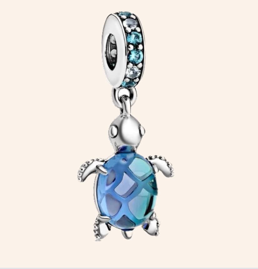 Tortuga Charm Mar Plata S925 - Charmsymore