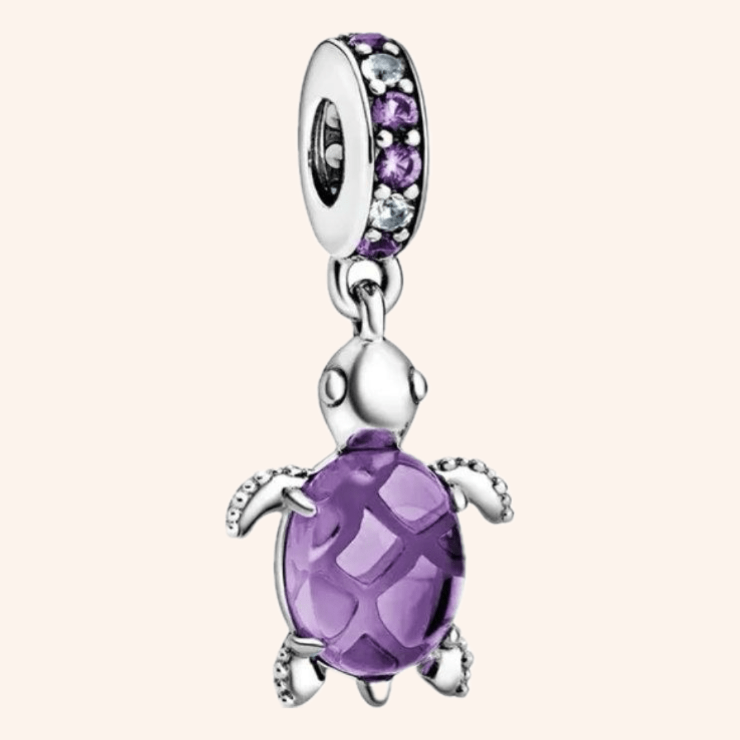 Charm Tortuga Morada Plata S925 Entrega Inmediata - Charmsymore