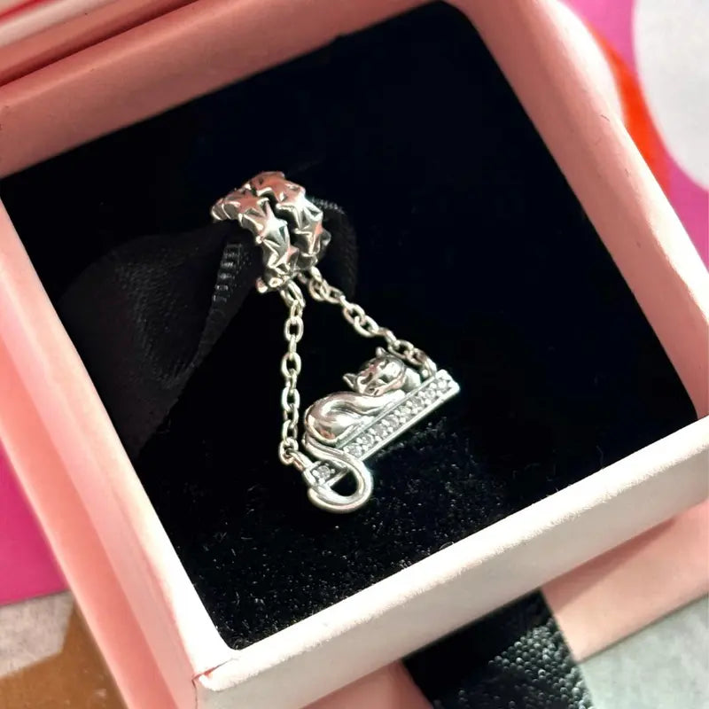 Cadenas de Seguridad de Plata S925 para pulseras de charms