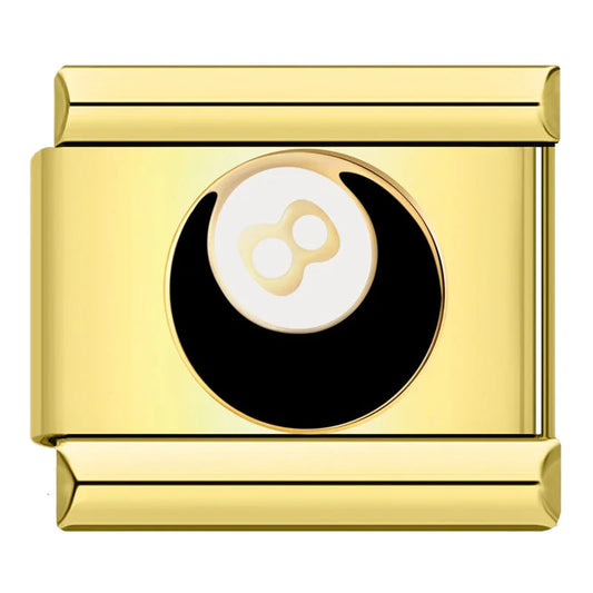 Italian Charm Black Ball Dorado 𝗘𝗡𝗧𝗥𝗘𝗚𝗔 𝗜𝗡𝗠𝗘𝗗𝗜𝗔𝗧𝗔 - Charmsymore