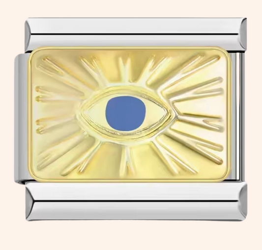 Italian Charm Ojo Azul Dorado 𝗘𝗡𝗧𝗥𝗘𝗚𝗔 𝗜𝗡𝗠𝗘𝗗𝗜𝗔𝗧𝗔 - Charmsymore