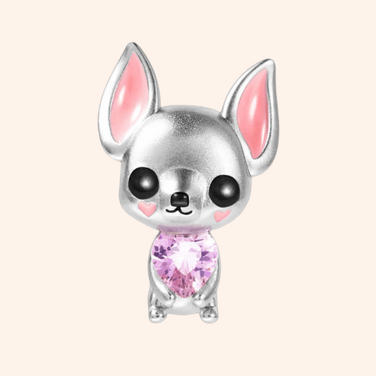 Charm Chihuahua Piedra Rosa S925 - Charmsymore