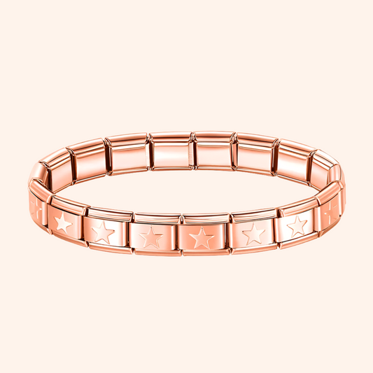 Pulsera Italiana Rose Gold Estrella Acero Inoxidable