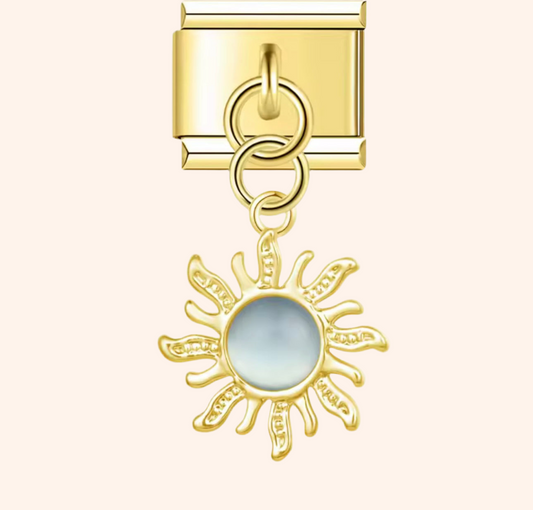 Italian Charm Sol Azul Dorado 𝗘𝗡𝗧𝗥𝗘𝗚𝗔 𝗜𝗡𝗠𝗘𝗗𝗜𝗔𝗧𝗔 - Charmsymore