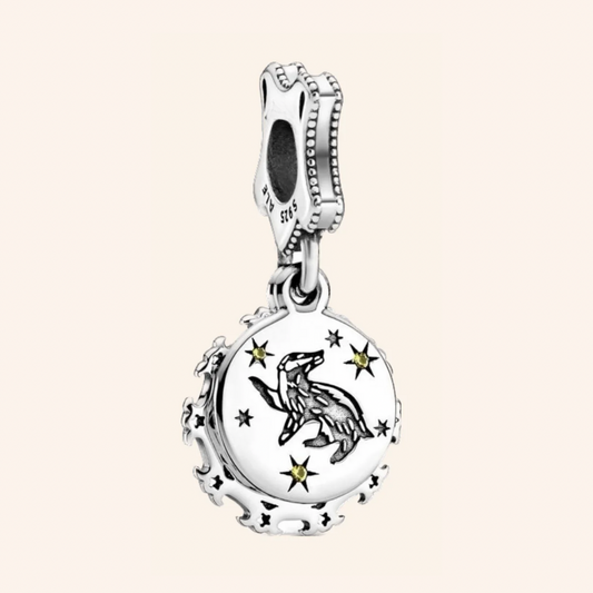 Hufflepuff Charm Plata S925 Entrega Inmediata - Charmsymore